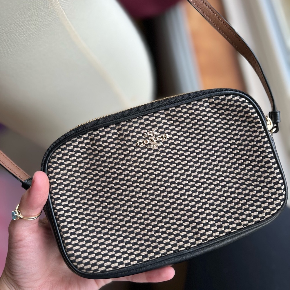 Coach Checkered Black and White Crossbody Bag - Picture 3 of 9